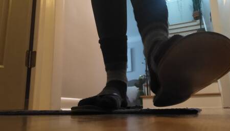 Giantess and cat stomping around the house