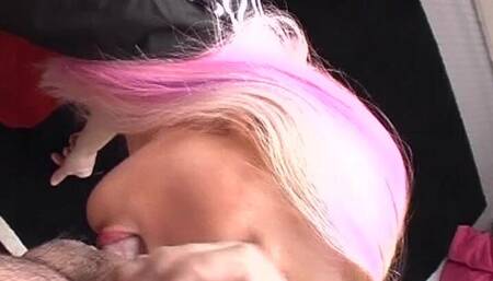 Pink Haired Teen From France Got Big Load on Her Face