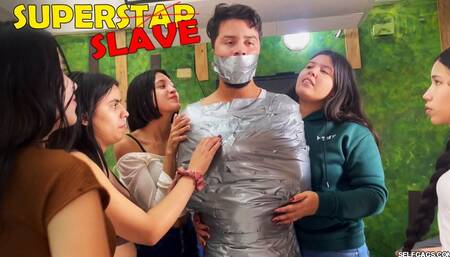 No Autographs, No Mercy: Rude Superstar Mummified and Gagged by Bratty Fan Girls (wmv)