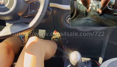 Tamara - PIP over shoulder - driving a boss car - heel part