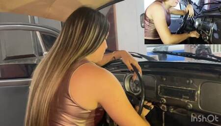 Jarlyn and Barbara try to start the car