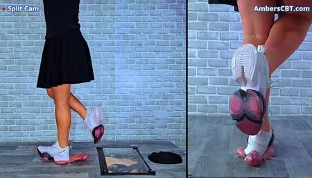 Busting His Cock & Balls Under My Nike Superreps - Split Cam - A125SPLIT