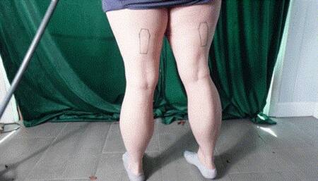 Muscular Calves in Grey Ankle Socks while Sweeping MP4 1080