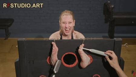 Frida - Foot Tickling for Cute and Sensitive Blonde in Big Stocks (UHD 4K MP4)