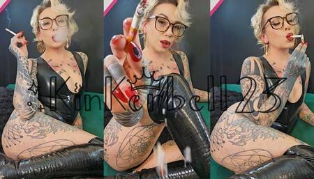 Chainsmoking Latex Goddess casually feeds you her hot ash - kinkerbell23