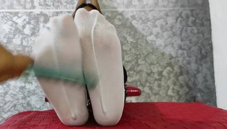 Lots of tickling on the feet of goddess Kendall (5)