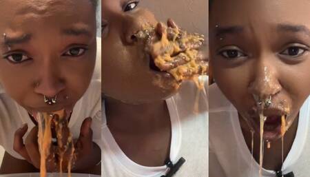 HUGE PIZZA MUKBANG EMETOPHILIA PORN