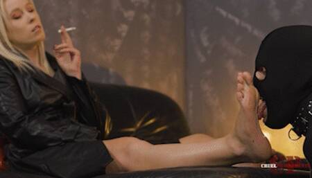 Foot worship and leather coat FHD MP4