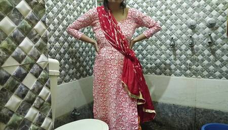 Indian hot maid fucked by mistress in washroom in hindi audio
