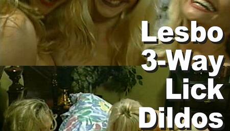 Caressa Savage & Kim Kitaine & Laura Palmer Lesbo 3-way Lick Dildos Gmct3163