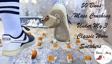 50 Buns Crushing Under 3 Classic Worn Sneakers by Chinese Girl Dom May