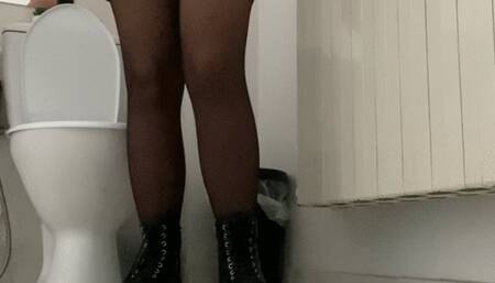 Toilet dumping in public bathroom