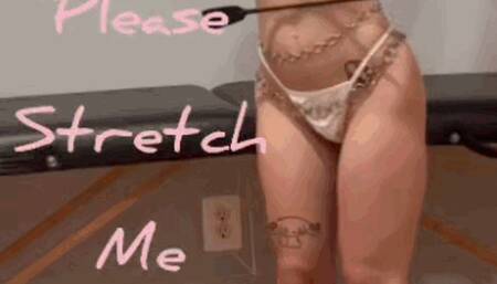 MP4 Petite slender almost naked submissive girl bound n stretched