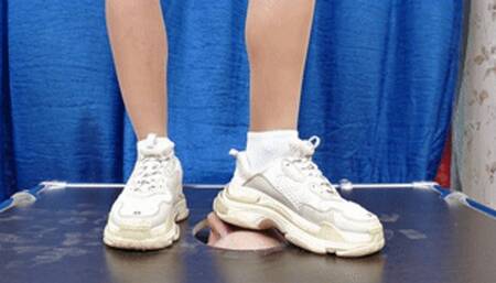 18 yo girl tramples my floor-face using dirty Balenciaga sneakers (part 2 of 5), flo423x 2160p