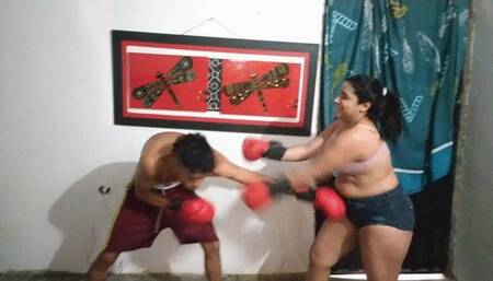 MIXED BOXING With My Ex-Boyfriend And I Hit Him With My RED GLOVES All Over His Body MP4