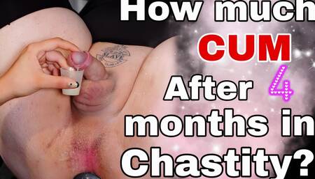 How Much Cum After 4 Months in Chastity Femdom Cock Milking Ruined Orgasm
