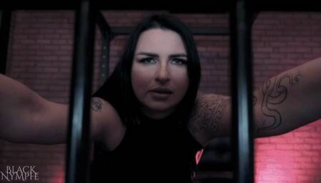 Cuckold talk for locked in cage loser POV - 4K | Black Nymphe
