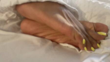 Aunty's HUGE size 12 soles tickled starring Queen size sexy feet