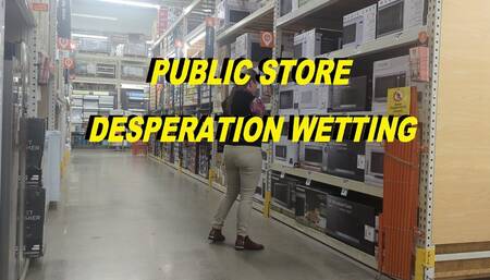 Public Desperation Wetting in a big store