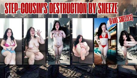 Step-Cousin's Destruction by Sneeze (Fake Sneezing Roleplay)