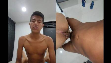Gay Latin Indian Fucking Hard with His Friend in the Room
