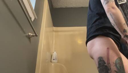 Desperately Peeing My Grey Sweatpants