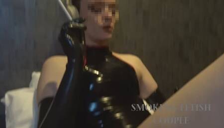 Smoking with earphones on