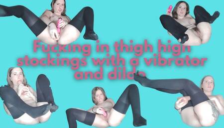 Petite in thigh high stockings