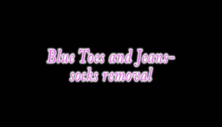 Blue Toes and Jeans- socks removal