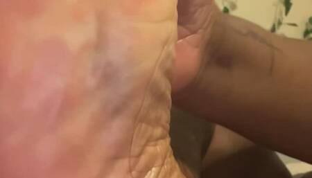 Rubbing foot