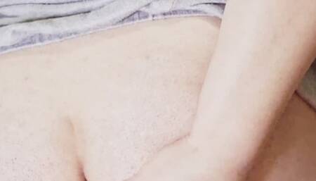 Bbw struggling with anal dildo