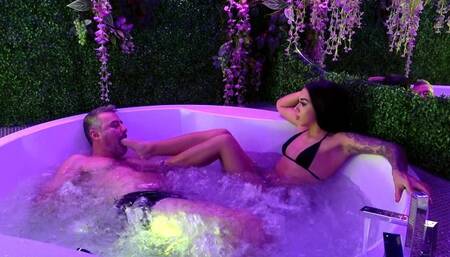 ANGEL - This is how I enjoy bathing - Foot worship and foot gagging in the Jacuzzi