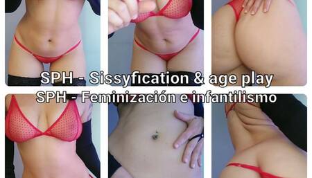 SPH, tease and denial, age play talk and humiliation