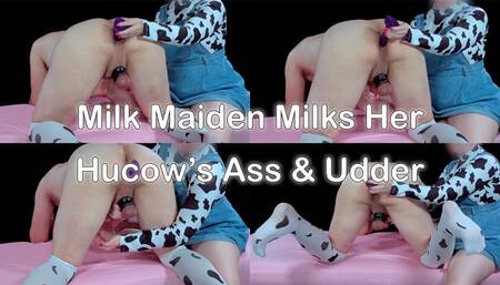 Milk Maiden Milks Her Hucow's Ass And Udder
