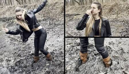 Chloe gets stuck in the mud and pinches her nose