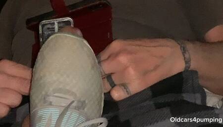 When i put my tennis shoes on, he knows!