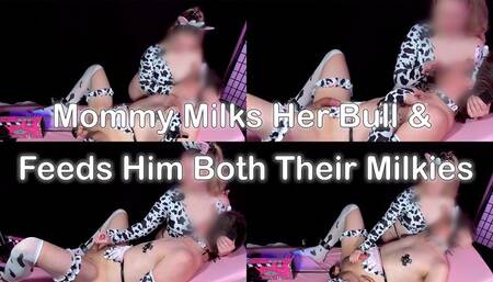 Mommydomme Milks Her Bull & Feeds Him Both Their Milkies