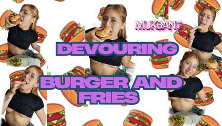 eating - devouring Burgers mukbang