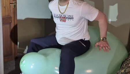Tom and his boyfriend Kit bounce and burst 2 giant 40 inch balloons