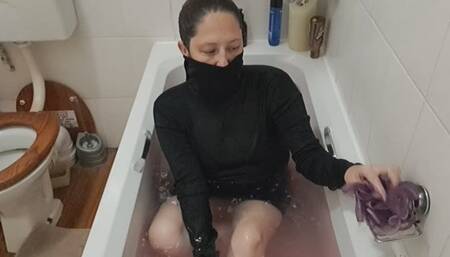 Soaking wet in my turtle neck