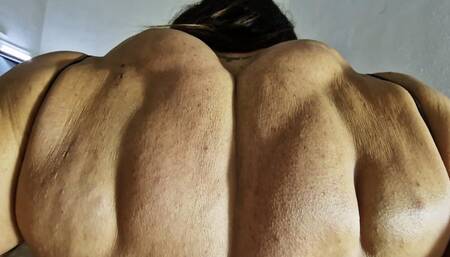 old video after working on my parking awesome light green dress pumped enormous huge wide back view video for my back fans lovers