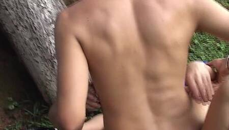 Muscle Dicks Scene-4 two Skinny Twinks Fucking in the Ass on the Football Field