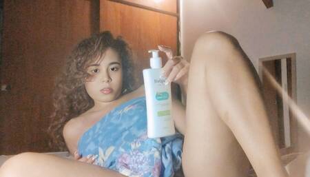 Lotion and masturbation after a shower