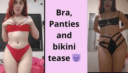 Bra, panties and bikinis tease ????