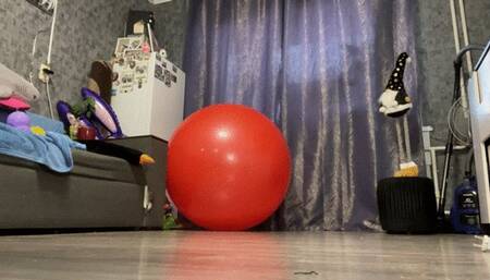 Deflate big red yogaball