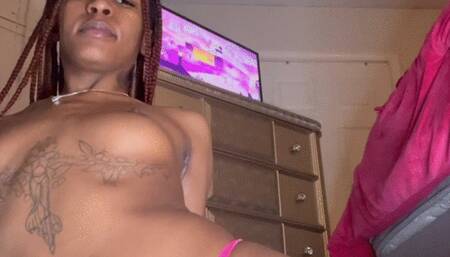 Goddess Yemayá putting her pretty fat pussy and perfect perky titties and round ebony ass in your face for you to worship