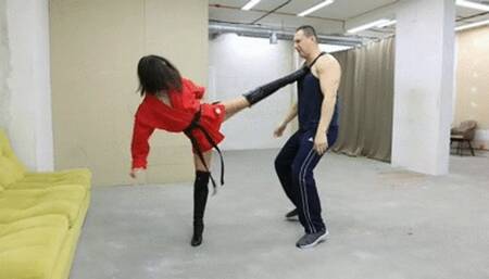 Tiffany proves her superiority in martial arts