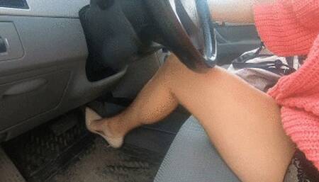 Pump gas pedal with my sexy strong calves haf