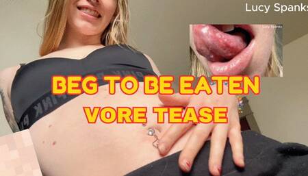 Vore Verbal Tease Beg to Be Eaten Blonde Belly Femdom POV