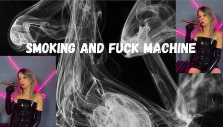 smoking in latex fuck machine